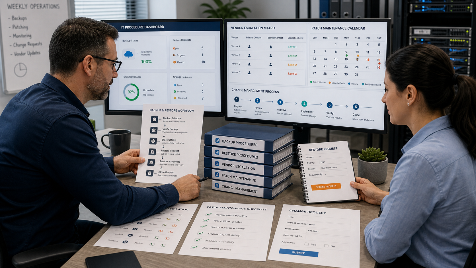Backup and restore procedure documentation for business IT operations