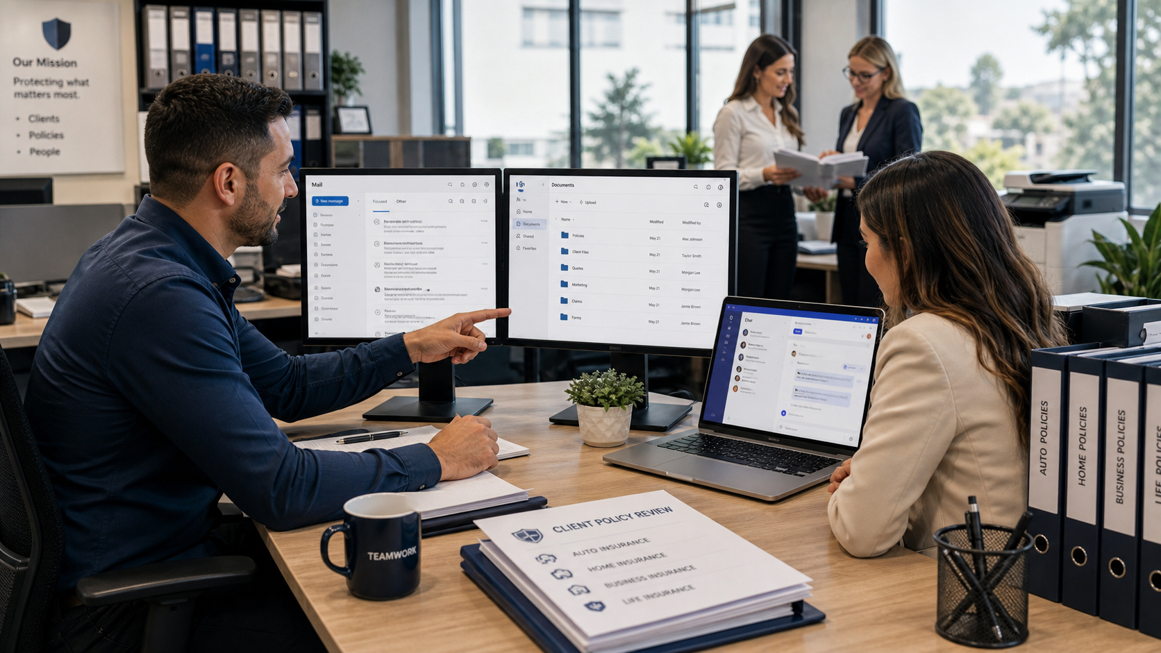 Microsoft 365 email and document access support for insurance agency offices