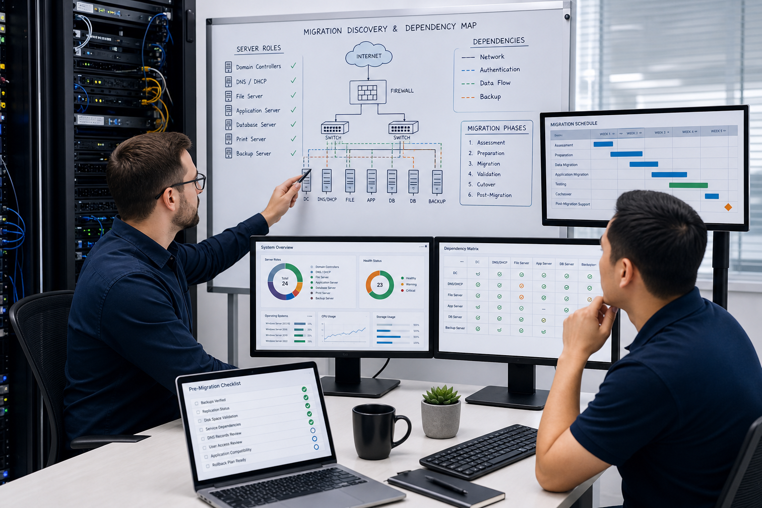 Server migration discovery and dependency mapping for Windows Server projects