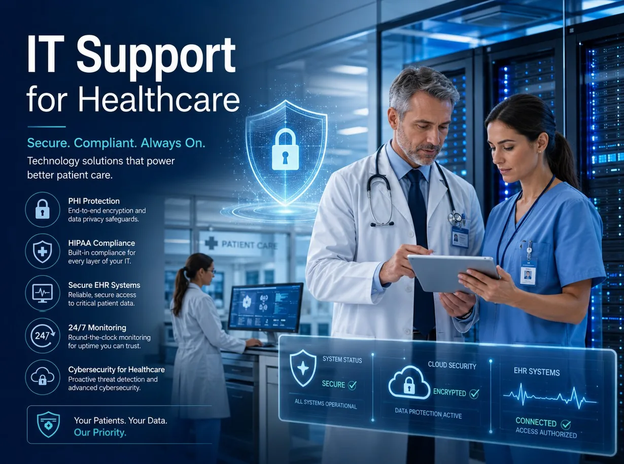 Healthcare and dental office IT support with secure systems and patient data protection