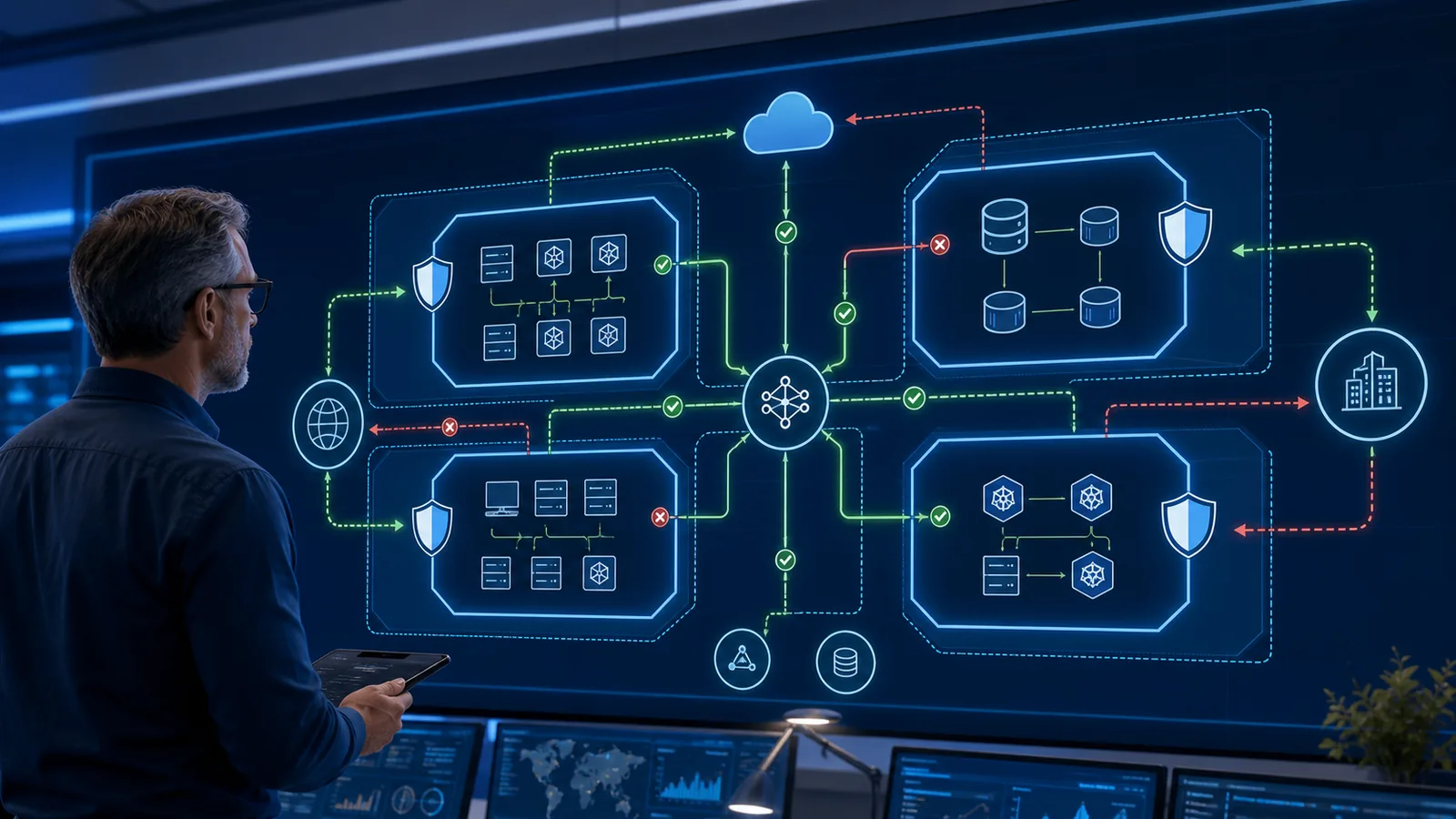 Azure Network Security Groups protecting segmented virtual network subnets