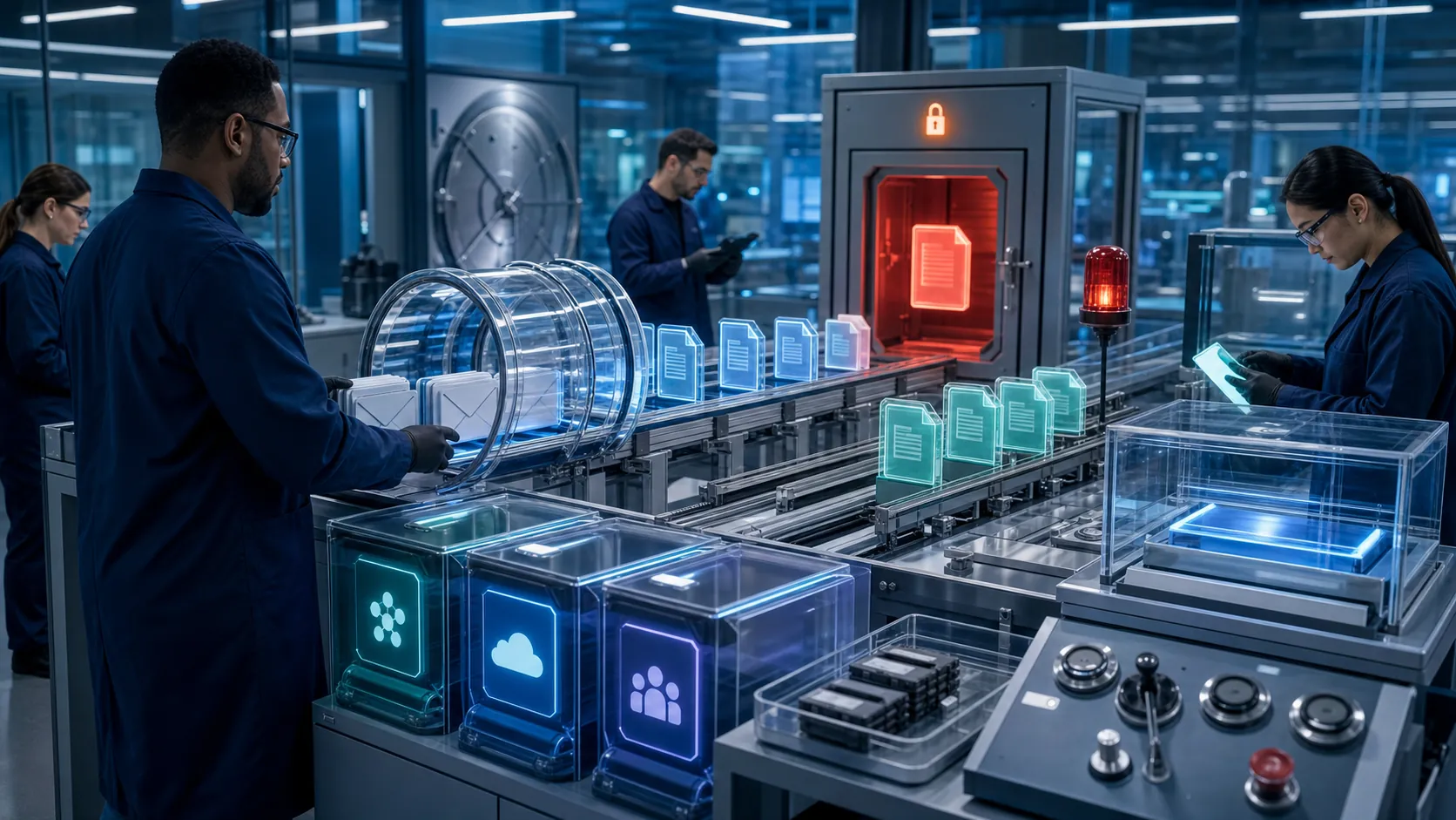 Security professionals operating a physical Safe Attachments detonation, dynamic delivery, quarantine, and Microsoft 365 file protection laboratory