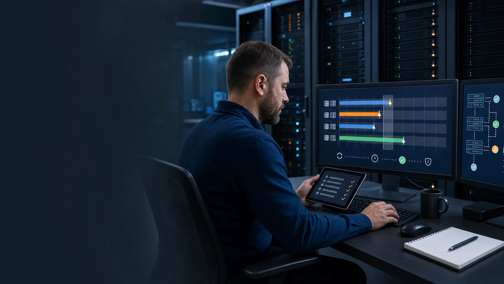 Windows Server patch management engineer coordinating update rings and maintenance-window validation