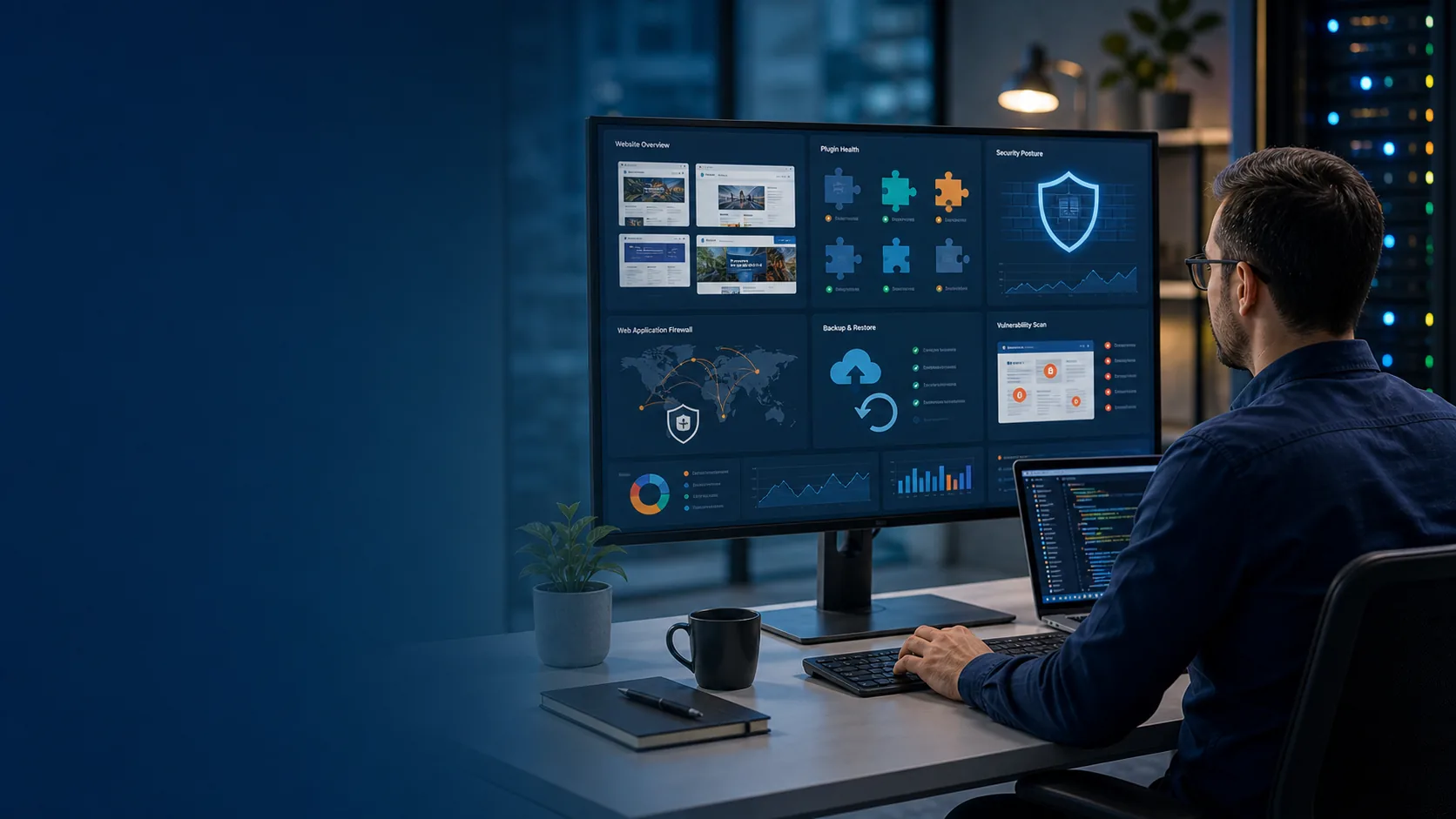 WordPress Backup Retention Policy Guide realistic professional IT operations and cybersecurity image