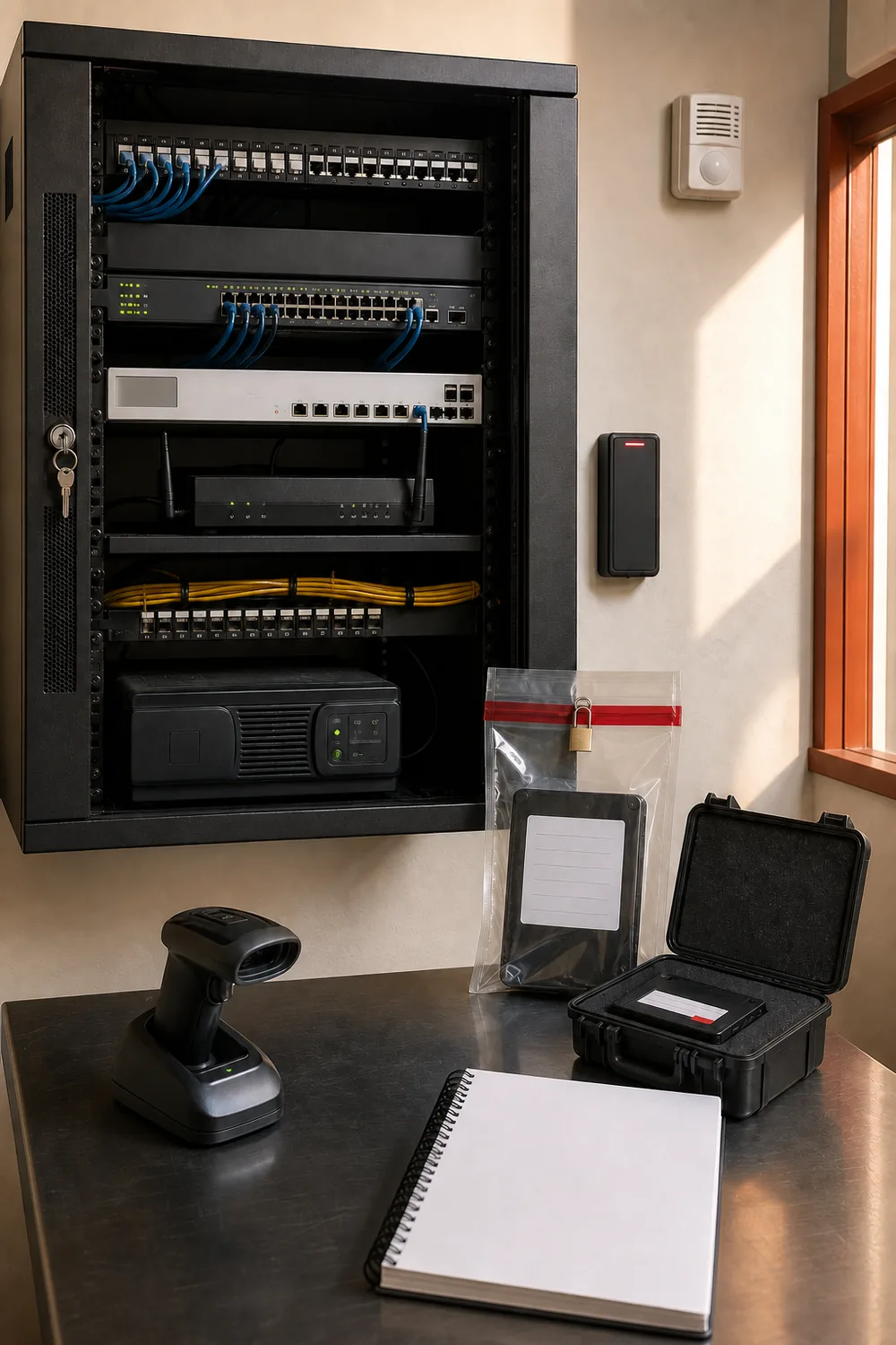 Cybersecurity Policy Starter Set validation and supporting infrastructure in a fire station communications bay